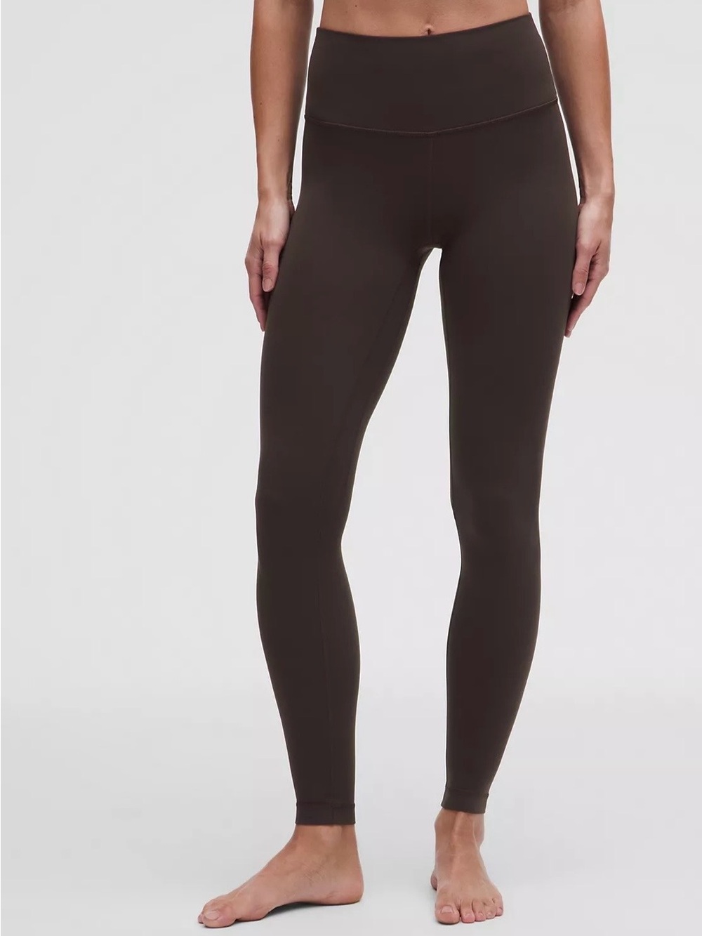 High-Waist Women's crop Leggings in Dark Brown